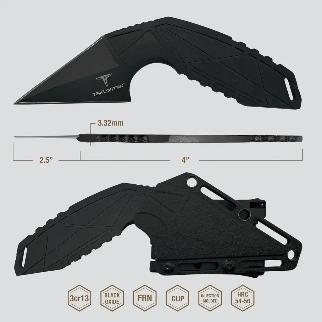 3CR13 FIXED BLADE, FRN SHEATH W/MOLLE CLIP 6.5"