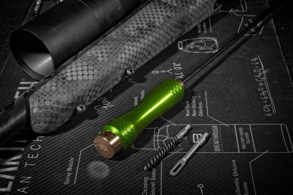 Breakthrough Clean Technologies 39" Carbon Fiber Cleaning Rod w/ Rotating, Ergonomic Aluminum Handle, .22 thru 50 Caliber & 5mm, 8-32 Threads