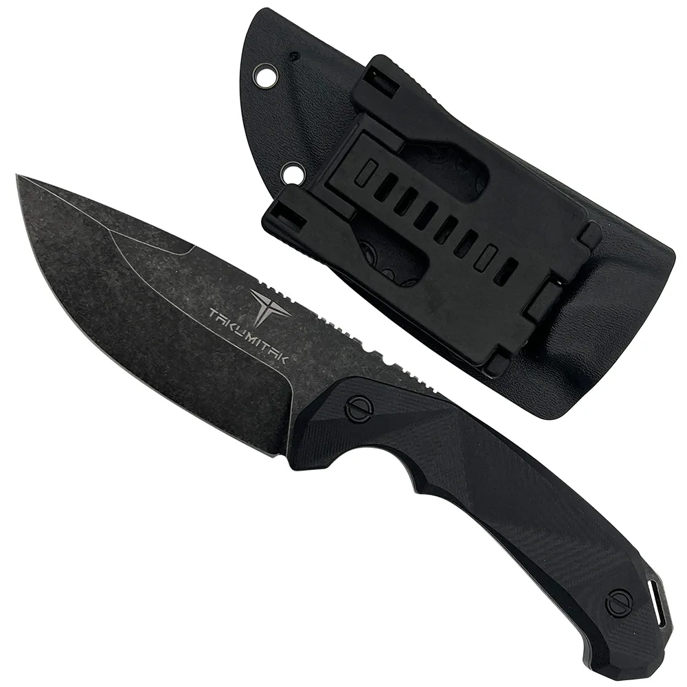 D2 FIXED BLADE, G10 HANDLE, KYDEX SHEALTH W/ MOLLE CLIP 8.75"