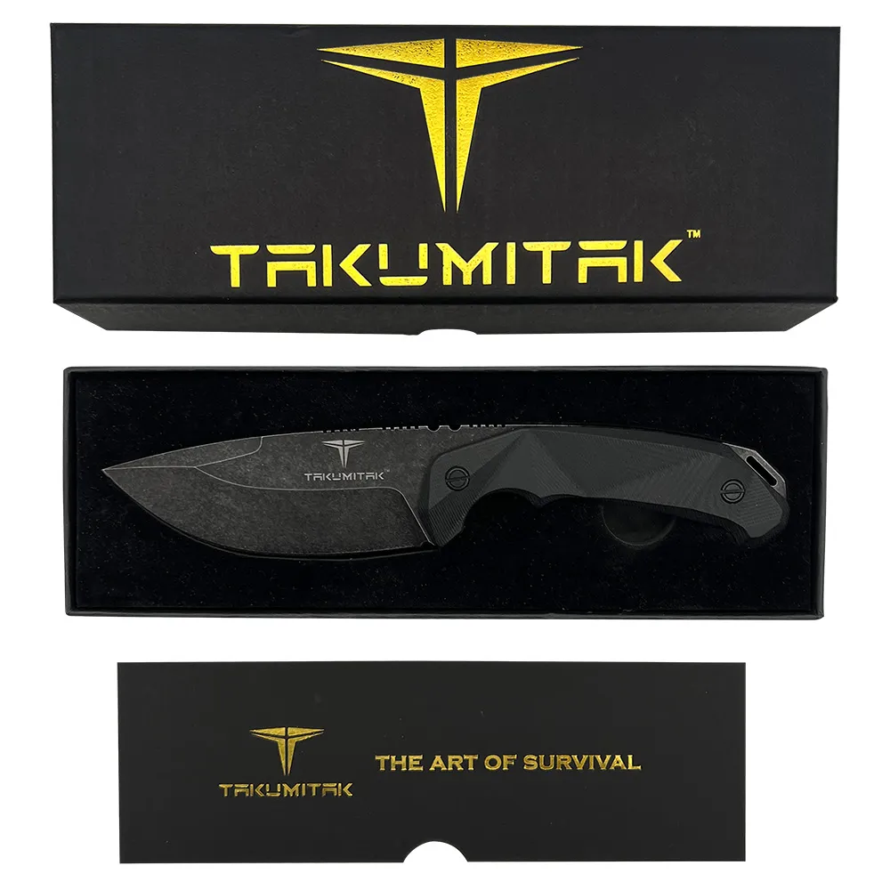 D2 FIXED BLADE, G10 HANDLE, KYDEX SHEALTH W/ MOLLE CLIP 8.75"