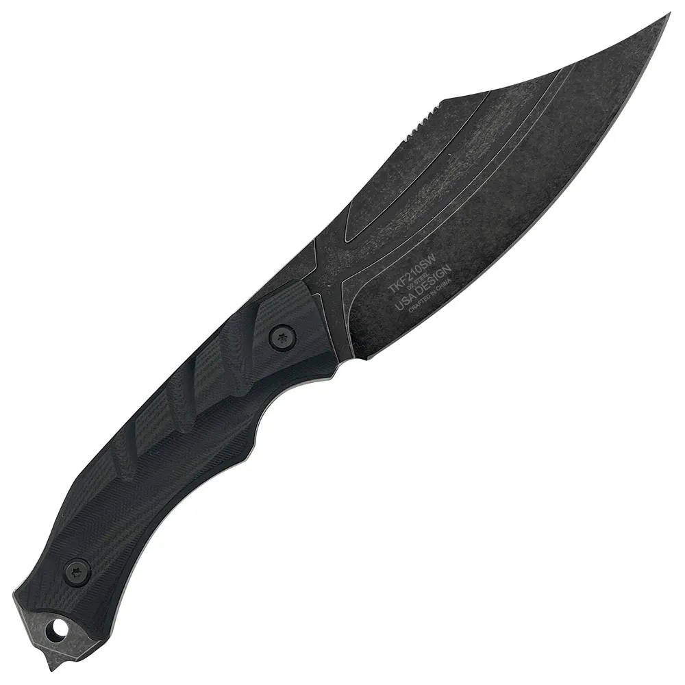 D2 FIXED BLADE, G10 HANDLE, KYDEX SHEATH W/MOLLE CLIP 10"