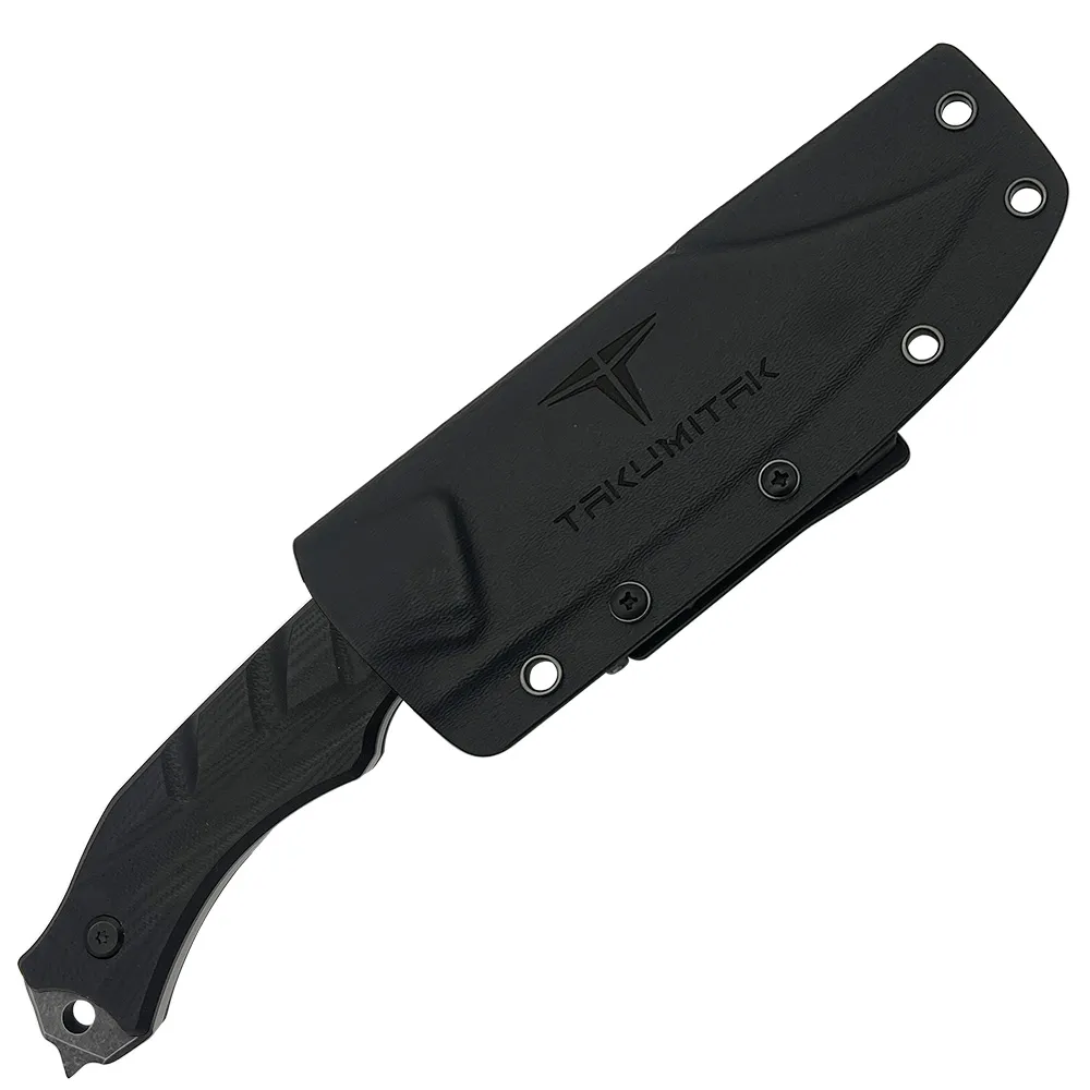 D2 FIXED BLADE, G10 HANDLE, KYDEX SHEATH W/MOLLE CLIP 10"