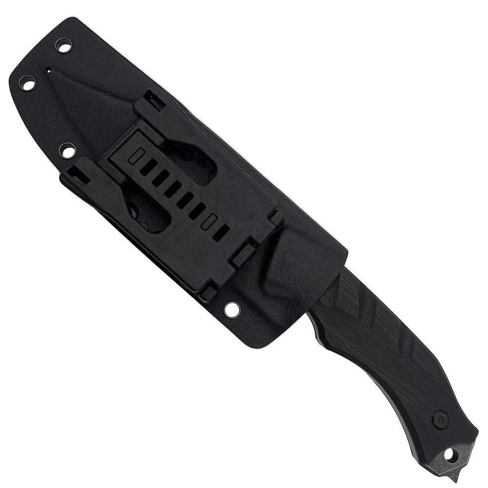 D2 FIXED BLADE, G10 HANDLE, KYDEX SHEATH W/MOLLE CLIP 10"