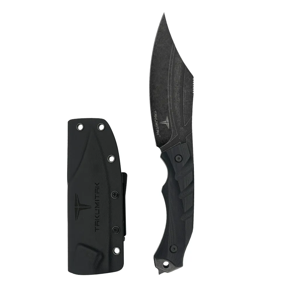 D2 FIXED BLADE, G10 HANDLE, KYDEX SHEATH W/MOLLE CLIP 10"