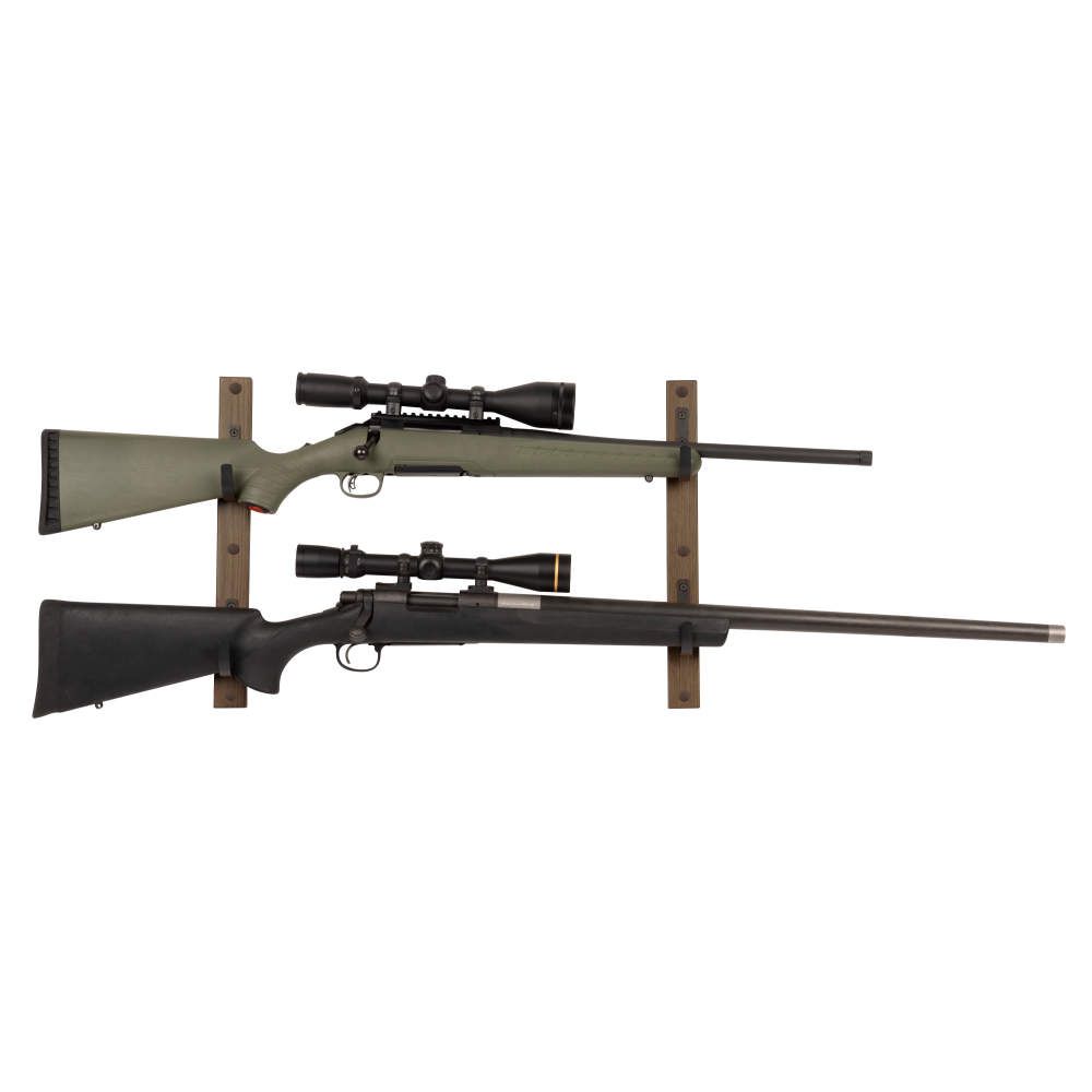 Gun Collector Hardwood Gun Rack, Holds 2-Firearms, Brown/Black