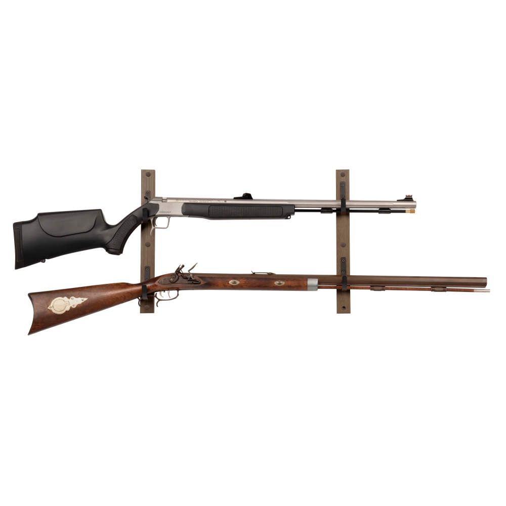 Gun Collector Hardwood Gun Rack, Holds 2-Firearms, Brown/Black