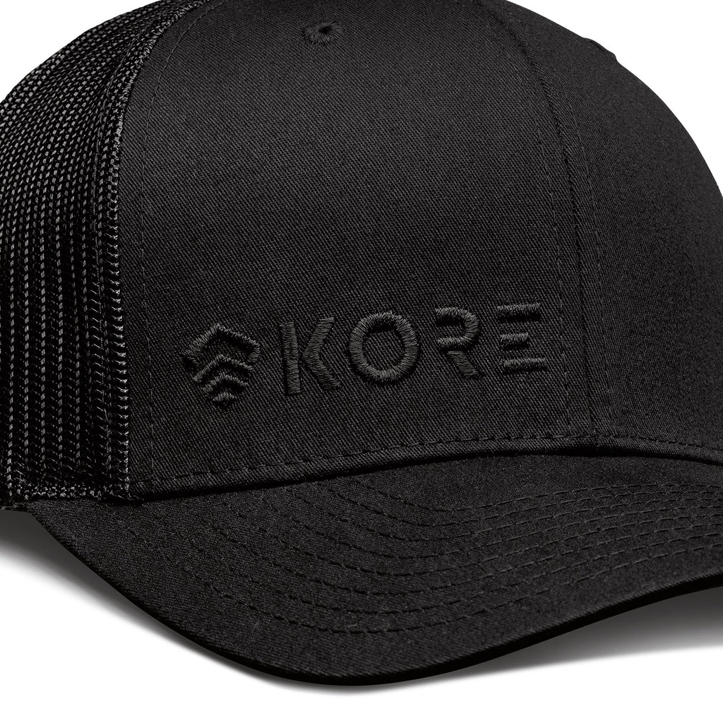 KORE TRUCKER HAT / BLACK ON BLACK
