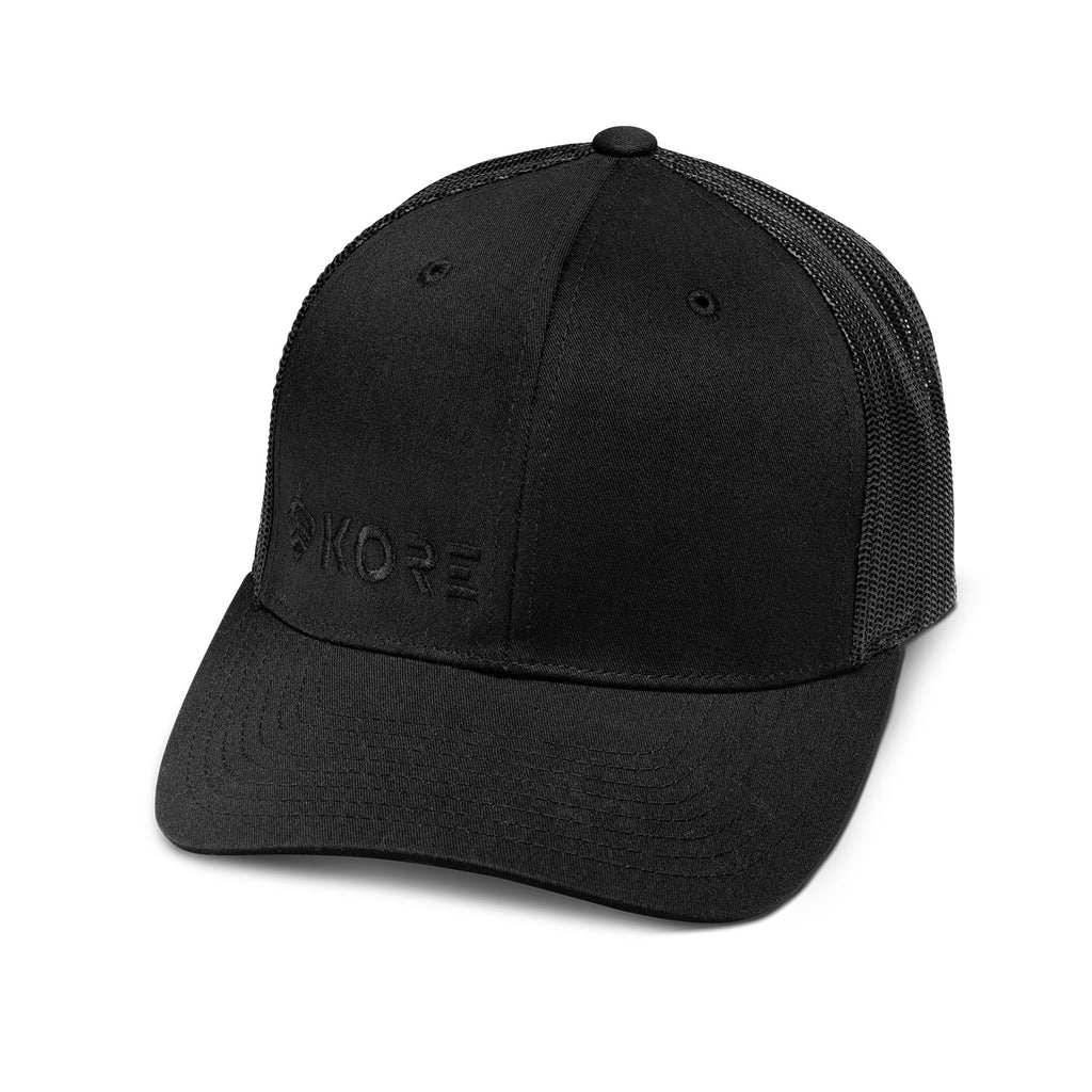 KORE TRUCKER HAT / BLACK ON BLACK