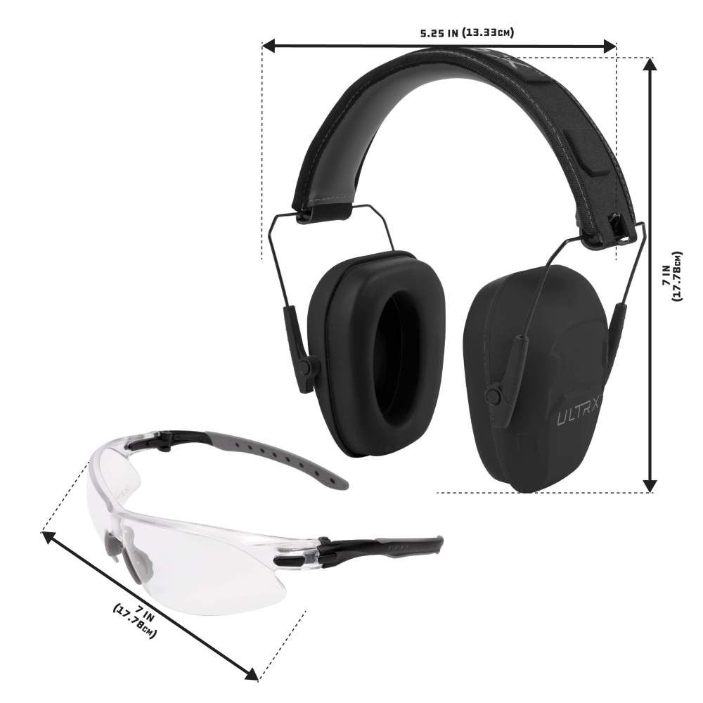 ULTRX SHIEL EAR/EYE PROTECTION COMBO - MIDNIGHT GRAY