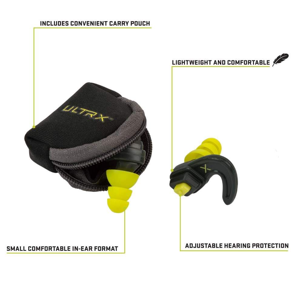 ULTRX SHIFT ADJUSTABLE PROTECTION EAR PLUGS - GRAY/YELLOW