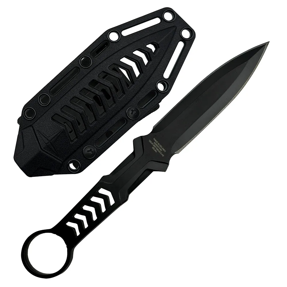 3CR13 FIXED BLADE, FRN HANDLE, FRN SHEATH W/MOLLE CLIP 9"
