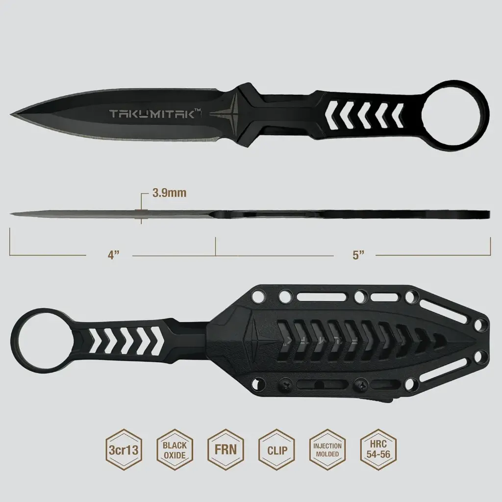 3CR13 FIXED BLADE, FRN HANDLE, FRN SHEATH W/MOLLE CLIP 9"