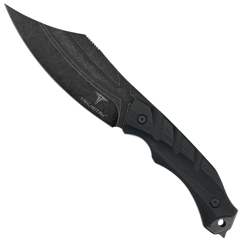 D2 FIXED BLADE, G10 HANDLE, KYDEX SHEATH W/MOLLE CLIP 10"