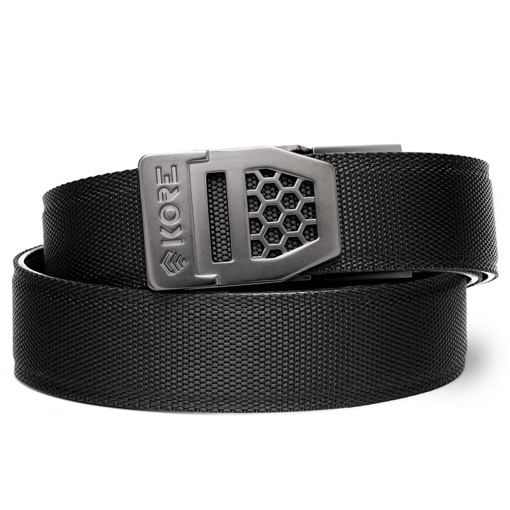 KORE TACTICAL X6 NYLON GUN BELT 1.5" GUNMETAL 24"-54"