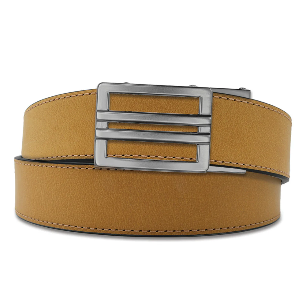 KORE TACTICAL X1 GUNMETAL LEATHER GUN BELT 1.5" TAN BUFFALO 24"-44"