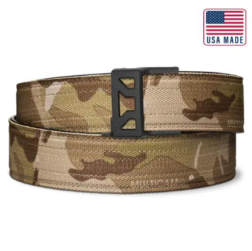 KORE TACTICAL X12 BLACK NYLON GUN BELT 1.5" MULTICAM ARID 24"-54"