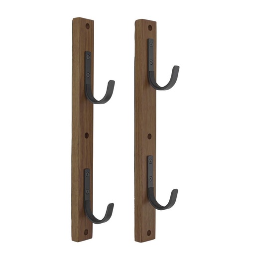 [5659] Gun Collector Hardwood Gun Rack, Holds 2-Firearms, Brown/Black